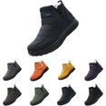 thumbnail image 4 of Womens Men‘s Winter Snow Boots Women Ankle Booties Warm Plush Lined Waterproof Insulated Slip On Outdoor Shoes, 4 of 13