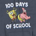 thumbnail image 2 of SpongeBob Patrick 100 Days of School Unisex Adult Pull-Over Heather Hoodie, Navy Heather, Large, 2 of 3