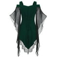 thumbnail image 6 of Haitryli Women's Gothic Renaissance Tops Off Shoulder Medieval Steampunk Victorian Corset Flowy Tops Green XL, 6 of 7