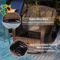 thumbnail image 3 of Sophia & William Outdoor 3pcs Rattan Swivel Rocking Chairs Patio Conversation Bistro Set, Blue, 3 of 9