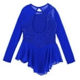 thumbnail image 4 of Kvysinly Kids Girls Sparkly Sequins Ballet Lyrical Dance Dress Long Sleeve Gymnastic Tutu Leotard Royal Blue 6, 4 of 5