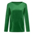 thumbnail image 5 of Besolor Women's Vintage Velvet Crewneck Long Sleeve Tunic Tops Blouse Velour Pullover Elegant Casual Solid Color Shirts Tees, 5 of 8