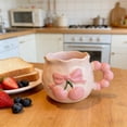 thumbnail image 4 of Tauxra 10oz Ceramic Coffee Mug With Spoon For Home Office Yellow Pink, 4 of 6