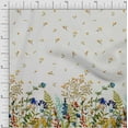 thumbnail image 1 of oneOone Silk Tabby Fabric Leaves & Flower Panel Printed Fabric 1 Yard 42 Inch Wide, 1 of 3