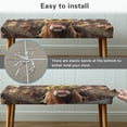 thumbnail image 5 of Whosucclay Camo Hunting Highland Cattle Print Dining Bench Cover Stretch Bench Protectors Removable Bench Cushion Cover Wear Resistant Bench Seat Cushion Slipcovers Rectangle Dining Chair Slipcovers, 5 of 7