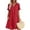 Red, variant on Summer Dresses for Women 2026 Women Fashion Casual V-Neck Linen Pockets Dress Solid Short Sleeve Dress Black L