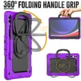 thumbnail image 3 of for Samsung Galaxy Tab S10 Plus/S9 FE+/S9+ Case 12.4 inch, 360 Rotating Shockproof Cover with Stand, Handle, Shoulder Strap (SM-X820/X810/X610), Purple, 3 of 7