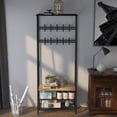 thumbnail image 2 of Bingirl Brown Coat Rack Shoe Bench with 5/10 Hooks: Hall Tree Entryway Bench with Storage for Multiple Rooms, 2 of 10