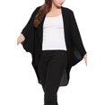 thumbnail image 4 of Women's Loose Fit 3/4 Sleeves Kimono Style Cover Up Solid Cardigan S-3XL Made in USA, 4 of 4