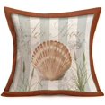 thumbnail image 4 of HTOOQ 4 Pcs Retro Shell Pillow Covers Starfish Conch Sea Shells Decorative Throw Pillow Cases 18 x 18 Inch Cotton Linen Ocean Beach Theme Nautical Outdoor Cushion Cover Pillowcase for Sofa (Retro), 4 of 6