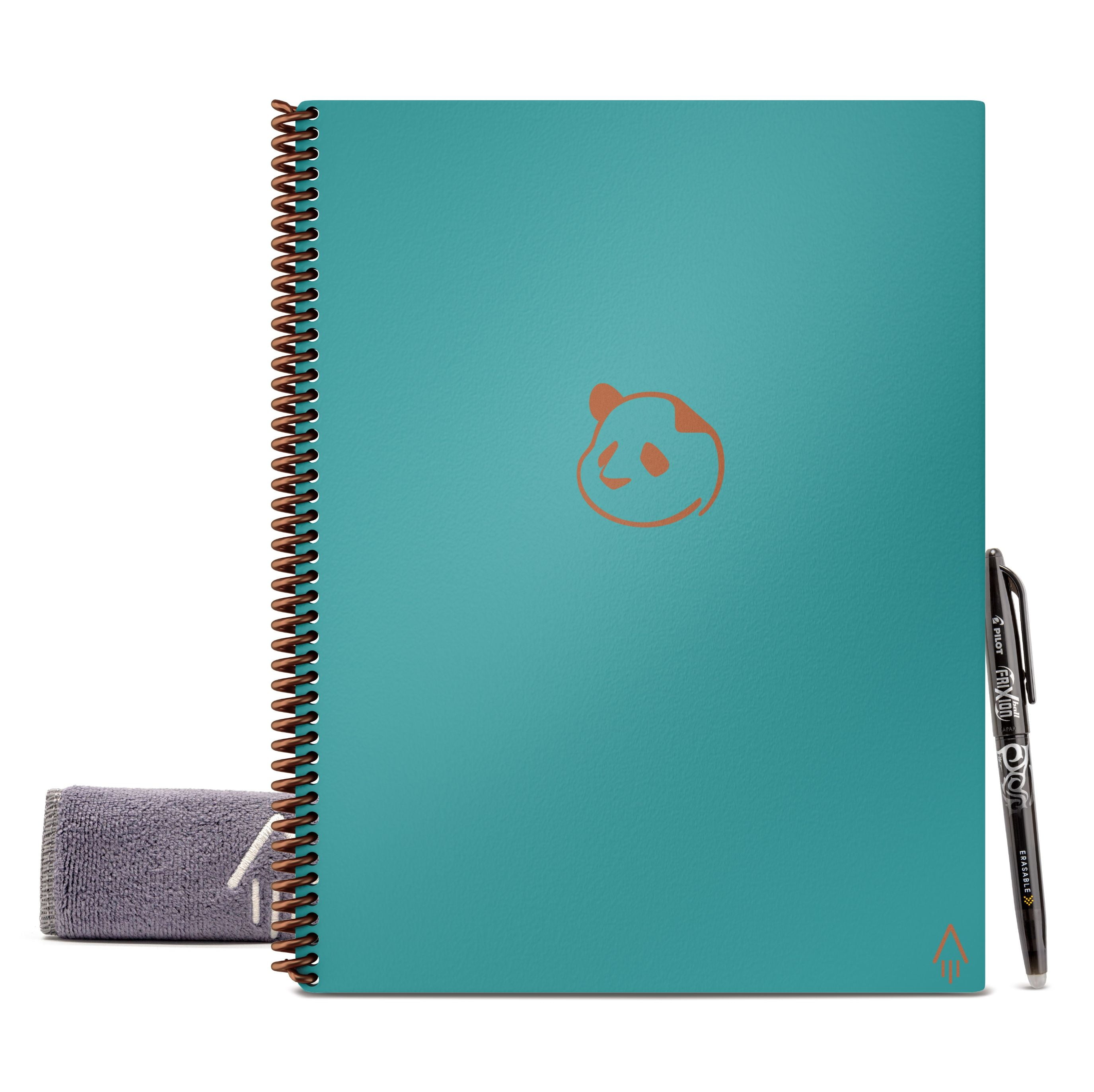Rocketbook Reusable Smart Panda Planner, Undated Teal Letter Size