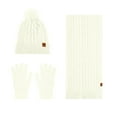 thumbnail image 4 of UJNDER Womens Scarf Hat and Gloves Set Lined Winter Ensemble With Long Knit Scarf and Touchscreen Gloves for Cold Weather White, 4 of 4