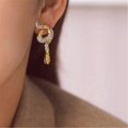 thumbnail image 5 of Retro Style Snake Earrings Accessory Dazzling Snake Earrings Gold Alloy Comfortable Ear Studs Ornament for Long Wear, 5 of 5