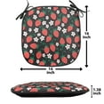 thumbnail image 5 of Strawberry Chair Seating Cushion, Fresh Summer Fruits Blooming Daisies Pattern on Dark Backdrop, Seat Pads with Anti-slip Backing, 16"x16", Jade Green Scarlet, by Ambesonne, 5 of 7