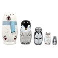 thumbnail image 1 of 1 Set 5 Layers Russian Nesting Dolls Animal Doll Wooden Matryoshka Dolls, 1 of 7