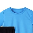 thumbnail image 3 of XZNPDUCQ Toddler Baby Boy Girls Summer Short Sleeve T-Shirt Tops Elastic Shorts Set 2Pcs Casual Outfit Jog Suits Gift Pajamas & Dailywear Set 7-8 Years,Blue, 3 of 6