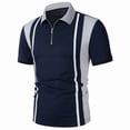 thumbnail image 4 of Ceisia Men's Polo Shirt | Slim Fit Half-Zip Short Sleeve Striped Polo | Color-Block Design (Multiple Colors) Gift, 4 of 4