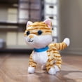 thumbnail image 3 of Kid Connection Miniature Electronic Walking Pet Orange Striped Cat, 6in Height, Toddler Plush Toys, 3 of 7