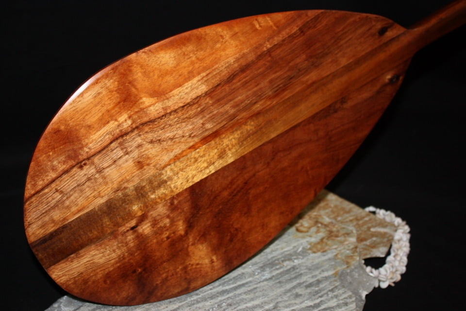 #koa6171 Made in Hawaii Tikimaster Decorative Koa Paddle 60 Tear Drop 