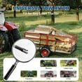 thumbnail image 2 of Senfot 1600LBS Steel Grid Frame Garden Dump Trailer 22Cu.Ft Red Side Panels Red Hub Wheels Heavy Farm Yard Transport Cart, 2 of 9