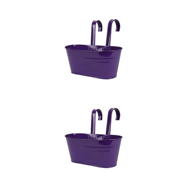Guardoinrt Balcony Planters Railing Hanging Convenient Solution For Small Spaces Strong Purple 2Set