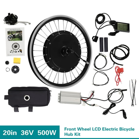 500W Electric Bicycle Wheels Kit, 340RPM Speed, LCD Display for Power, Speed, and Mileage, Adjustable 5-Speed, Durable Aluminum, Iron, and Copper Construction, Easy to Install