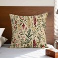 thumbnail image 4 of Pillow Covers 16x16 Inch, Rustic Botanical Linen Pillowcase with Invisible Zipper, Vintage Floral Wildflower Decorative Throw Pillow Covers Cushion Case for Couch Sofa Bed Living Room, 4 of 9