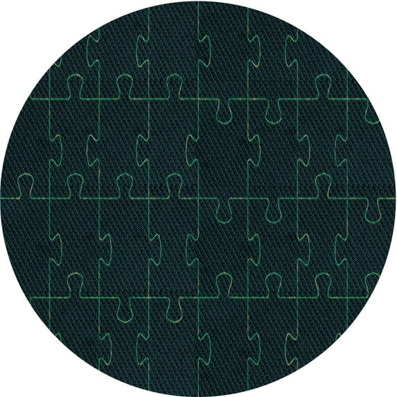 Ahgly Company Indoor Square Patterned Night Black Area Rugs, 3' Square
