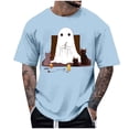 thumbnail image 1 of Blusas y camisas de manga corta y cuello redondo para hombre. Blusas/camisetas de manga corta con cuello redondo y estampado de Halloween para hombre. Blusa para hombre., 1 of 4
