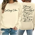 thumbnail image 3 of Christian Sweatshirts for Women 2025 God Says I Am Bible Verse Sweatshirt Long Sleeve Crewneck Pullover Tops, 3 of 8