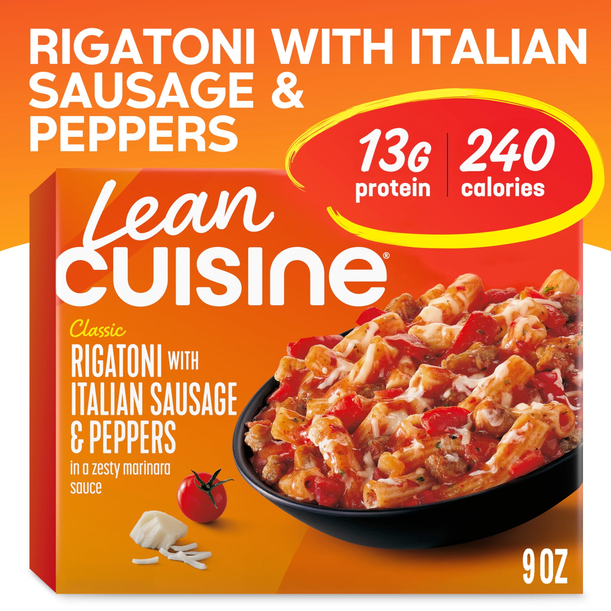 Lean Cuisine Rigatoni with Italian Sausage and Peppers, Frozen Meals, Frozen Lunch 9 oz