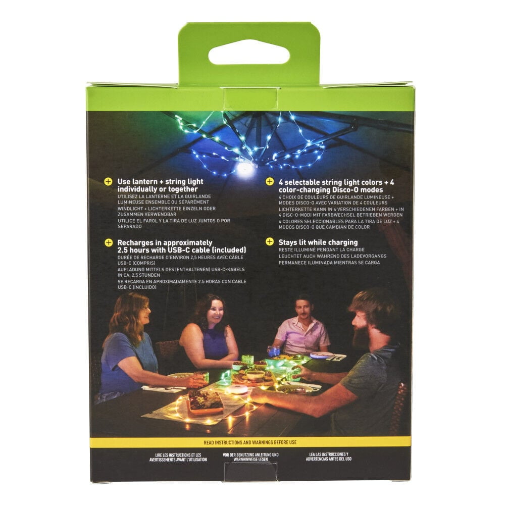 Nite Ize Radiant StarLit Rechargeable Lantern and String Lights for Outdoors
