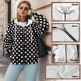 thumbnail image 3 of Yuyamidu Black Zip Up Hoodie Women Weighted Hoodie Oversized Sweatshirt for Women Sweat ShirtSweat Shirt Polka Point Womens Crewneck Sweatshirt M, 3 of 8