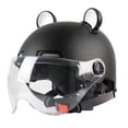 thumbnail image 2 of Casco de ciclomotor Shamjiam cara abierta medio casco visera solar negro, 2 of 8