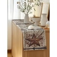 thumbnail image 5 of Table Runner 48 Inches Long for Kitchen Dining, Texas Star Retro Dresser Scarf Farmhouse, Dining Table Decorations for Wedding/Parties, Brown Beige Wooden Berry Vintage 13 x 48 In, 5 of 8