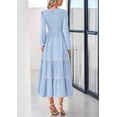 thumbnail image 3 of PRETTYGARDEN Women's Spring Midi Dress Fall Elegant Long Sleeve Smocked Flowy Boho Floral Wedding Guest Party Dresses, 3 of 7
