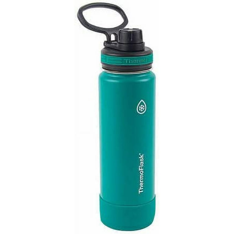 Thermoflask 24oz Stainless Steel Insulated Water Bottles, 2-Pack (Black and Green)