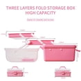 thumbnail image 2 of 12in Three-Layer Multipurpose Storage Box Folding Tool Box/Art & Crafts Case/Sewing Supplies Organizer/Medicine Box/Family First Aid Box with 2 Trays (Blue), 2 of 6
