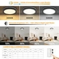 thumbnail image 3 of Hlite 7.5" Dimmable LED Ceiling Light with Night Light, 15W, 1500 LM, 3CCT Flat Round Flush Mount Lighting Fixtures for Bedroom,Hallway,Black,2Pack, 3 of 8
