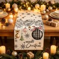 thumbnail image 1 of Hvmvliv 12x71 Inch Christmas Linen Table Banner with Festive Holiday Patterns for Dining Table Home Party Table Runners Decoration Multicolor, 1 of 2
