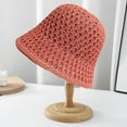 thumbnail image 5 of Women Bucket Hat - Handmade Crochet Floppy Hollow Out Knit Dome Bucket Cap Foldable Fisherman Hat, 5 of 8