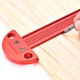 thumbnail image 2 of Woodworking Ruler Precisions Pocket Ruler,T-Type Scribing Ruler,Working Scribing Measure Tools Woodworking Ruler, 2 of 7