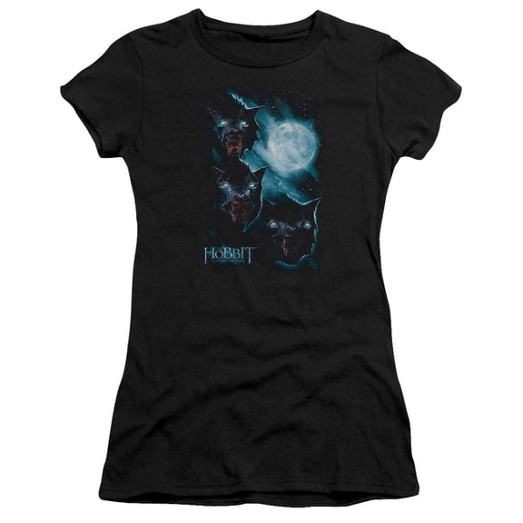 The Hobbit Three Warg Moon S/S Junior Women's T-Shirt Sheer Black