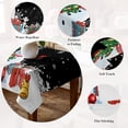 thumbnail image 5 of Black Snowman Christmas Table Cloth Waterproof Tablecloths, Gifts Xmas Tree Winter Snowflake Tablecloth Dining Table Cover for Kitchen Party Tabletop Outdoor, Rectangle Tablecloth 52x70 Inch, 5 of 9