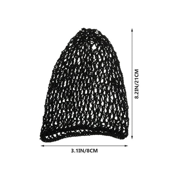 Raindrops 2Pcs Black Purple Mesh Crochet Hair Nets for Women Hair Protection in Home Salon Use