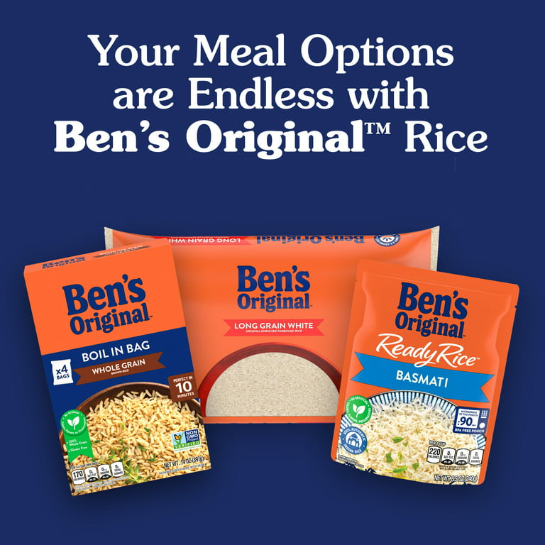 BEN'S ORIGINAL Enriched Long Grain White Rice, Parboiled Rice, 5 LB Bag