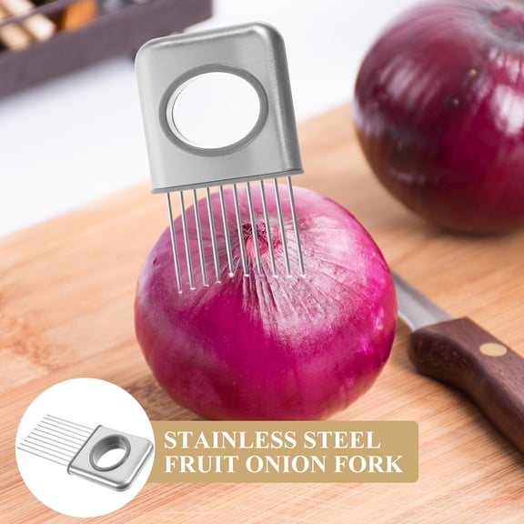 Amosfun Onion Chopper Dicer Silver Quick Meat Slicer with Fine Cutting for Kitchen Use 1Pcs