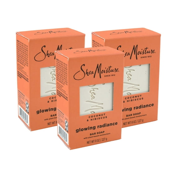 Shea Moisture Soap 8oz Bar Coconut & Hibiscus Shea Butter (Pack of 3)