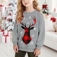 thumbnail image 2 of MKOSPLRT Reindeer Christmas Sweatshirts Kids 1-15Y Crewneck Long Sleeve Xmas Party Pullover Warm Fall Sweat Shirts for Girl Boy, 2 of 8
