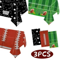 Football Party Decorations Disposable Tablecloth Plastic Table Cover for Football Games Birthday Party Supplies 3 Pack Style 1